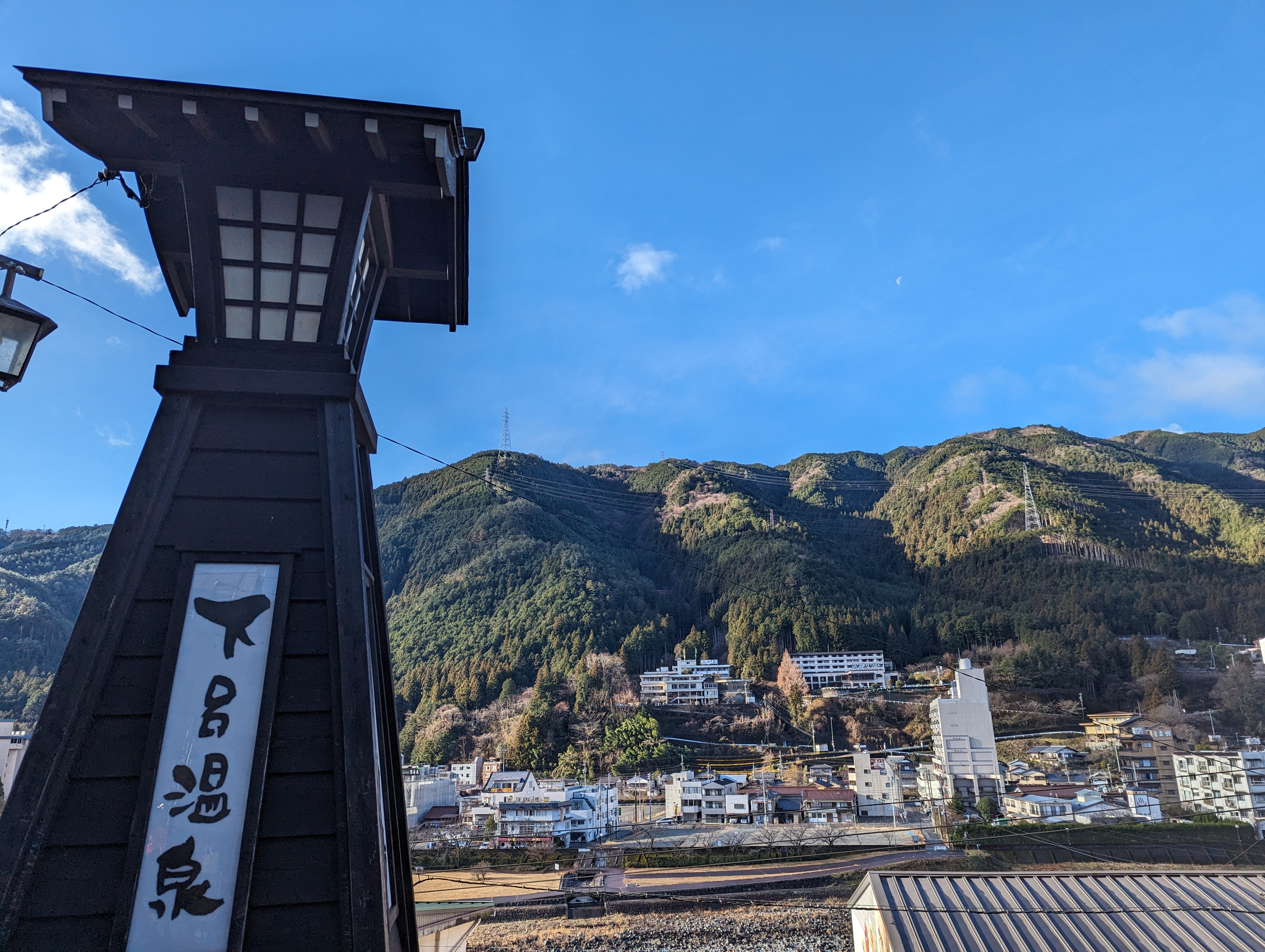 下呂溫泉標示及飛驒川